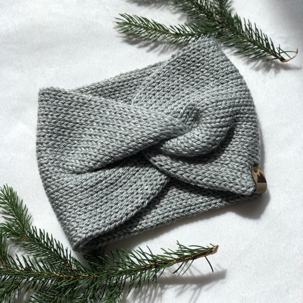 Pale Grey Knit Headband